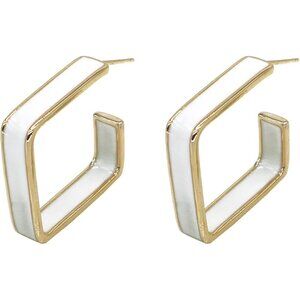 White Sparkly Geometric Dangle Drop Statement Jewelry Earrings for Women